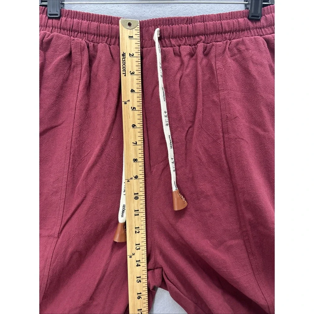 Kidoriman Harem Jogger Pant Burgundy Drop Crotch Mens Size 2XL Streetwear NEW